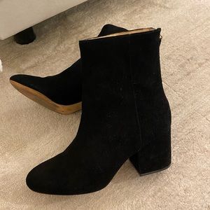 Jcrew Suede Stacked Heel Booties